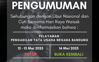 PENGUMUMAN PELAYANAN PENGADILAN TATA USAHA NEGARA BANDUNG