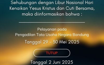 Pengumuman Pelayanan PTUN Bandung