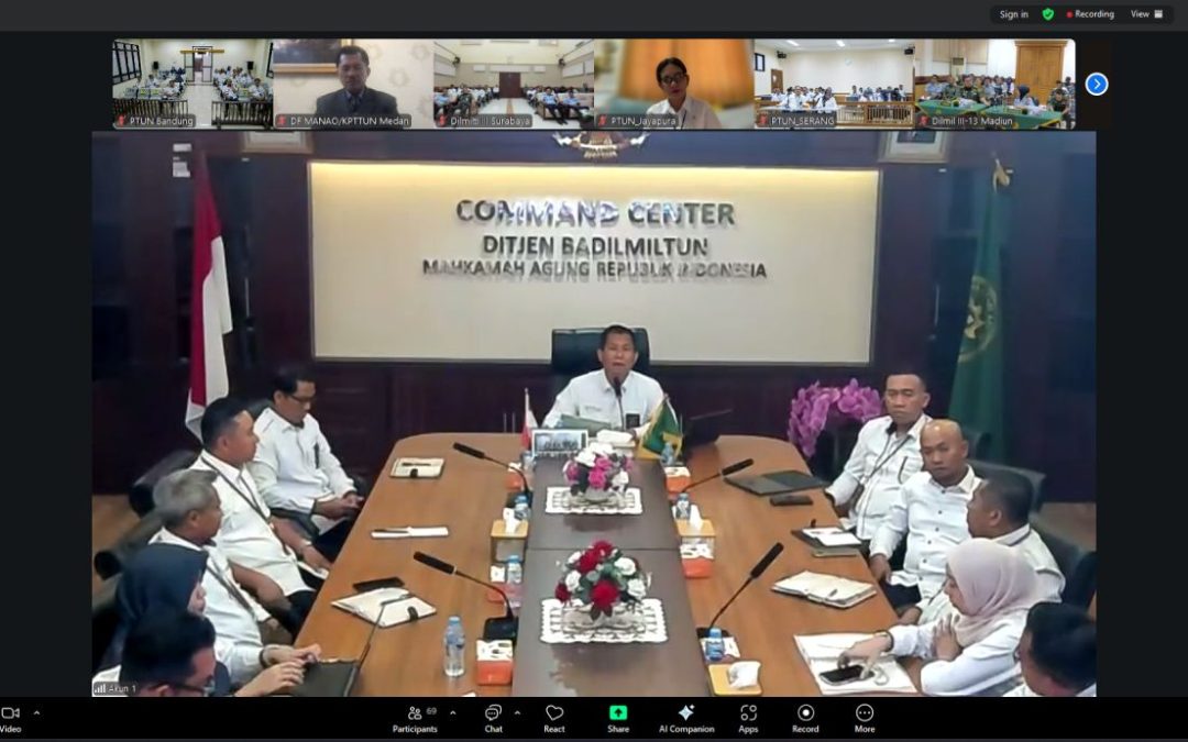 Pembinaan oleh Direktur Jenderal Badan Peradilan Militer dan Peradilan Tata Usaha Negara Secara Daring