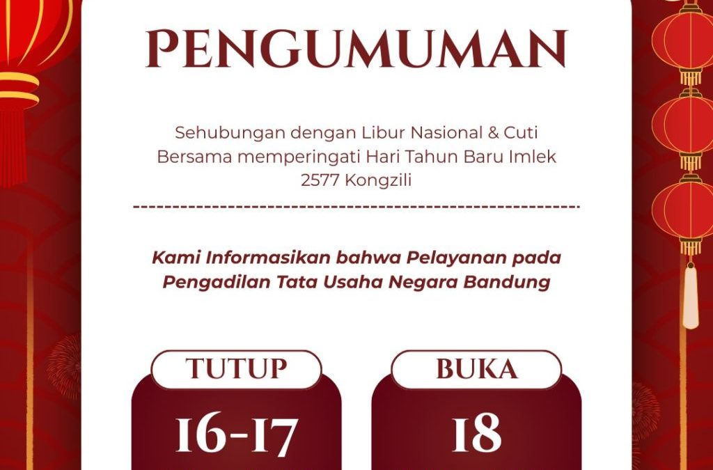 Pengumuman Libur Nasional & Cuti Bersama Tahun Baru Imlek 2577 Kongzili